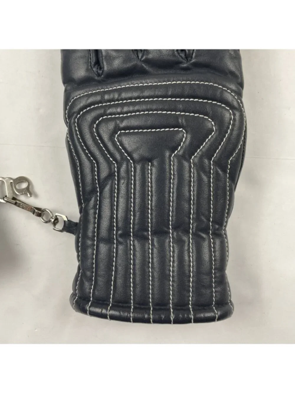 Grandoe Genuine Leather Ski Gloves  Women’s L Blue Faux Fur Lined Korea Vintage